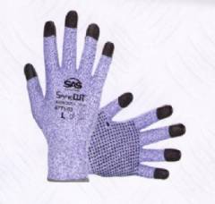 Cut Level 3, Safecut Hppe Knit, Pvc Grip Gloves